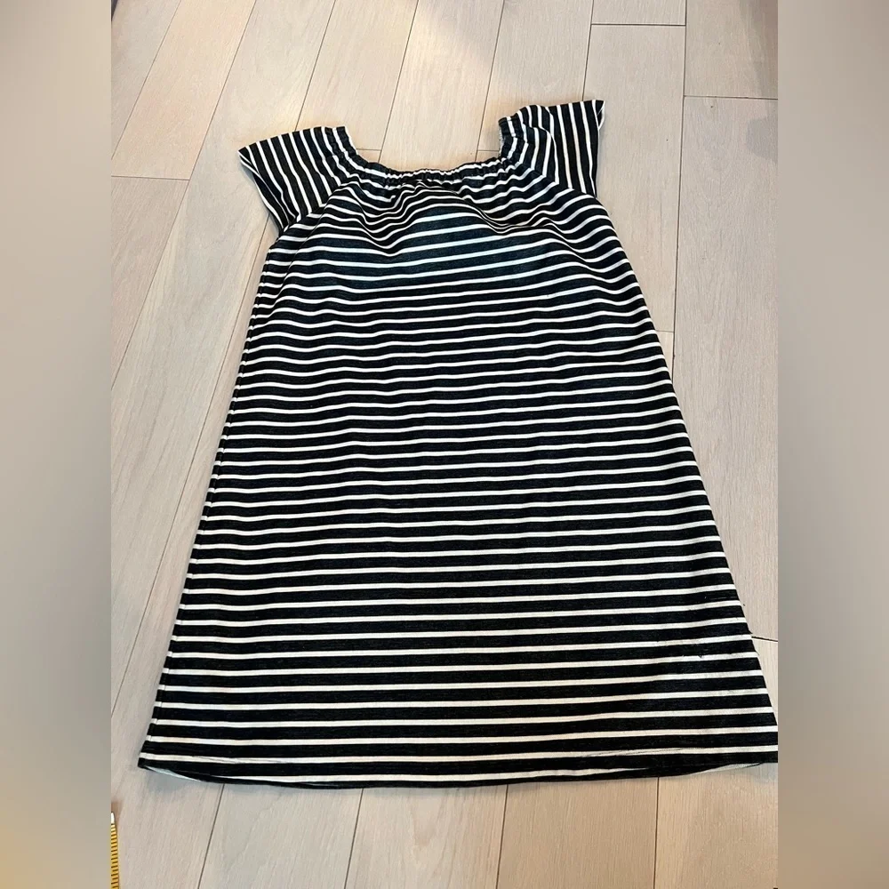 Madewell Melody Striped Mini Off Shoulder Dress S